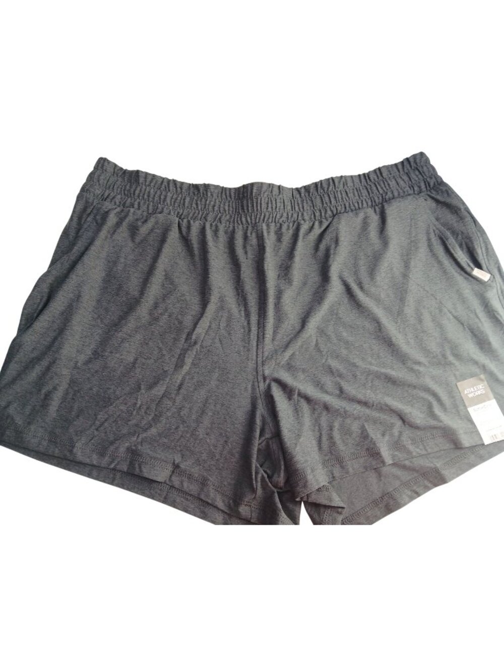 New Athletic Works Womens ButterCore Soft Performance Gym Shorts Size XXL Gray